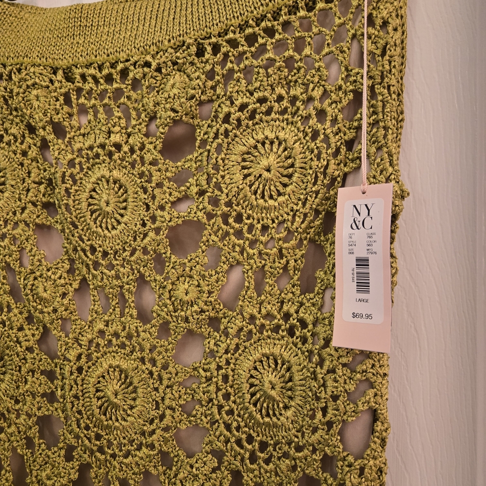 Eva Mendes for New York & Company Green Crochet Skirt